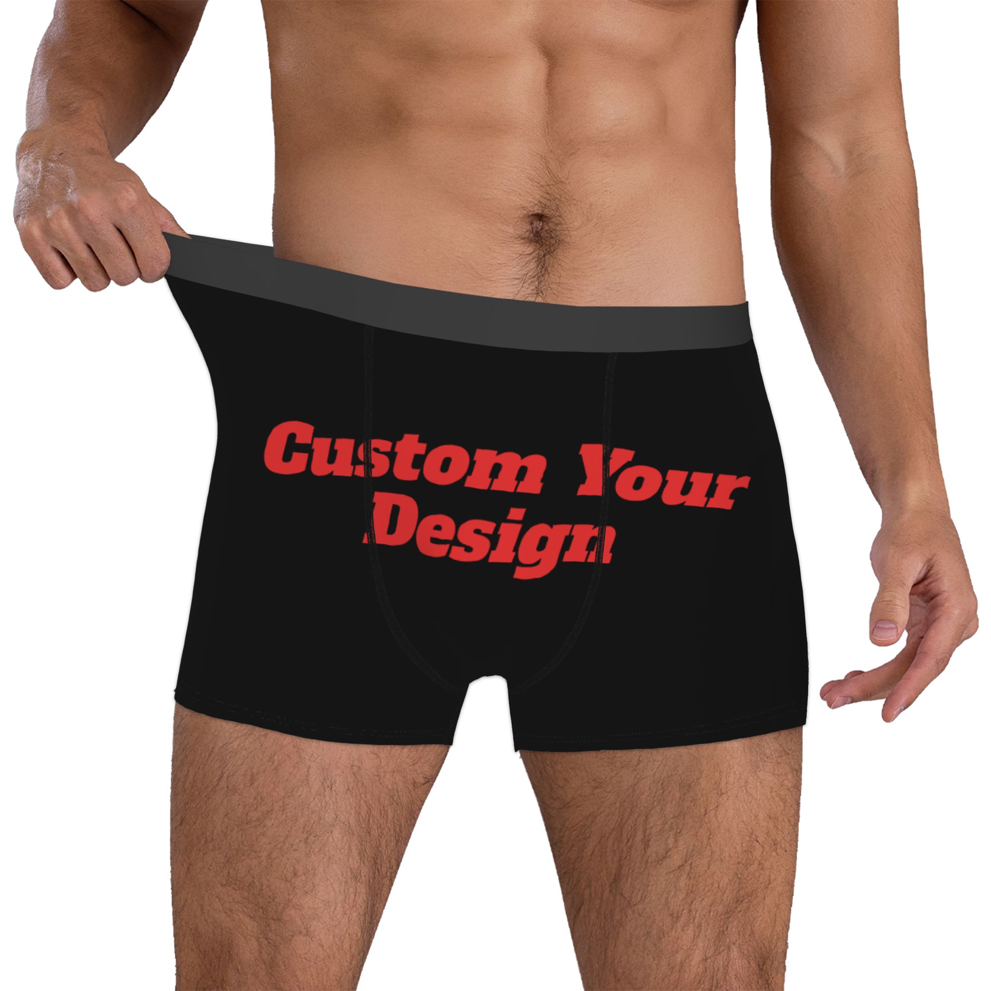 Boyshort Underwear - カスタマイズされたカスタム写真ロゴテキスト下着男性プリントボクサーブリーフショーツパンティーソフトパンツ