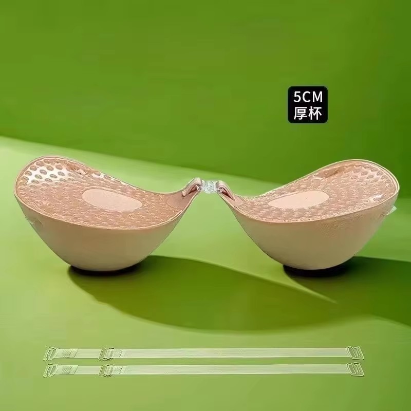 Silicone Bra Adhesive - 5cm厚の通気性のある粘着ブラ、シリコンニップルテープ、フロントプッシュアップブラ、再利用可能な見えないストラップレスチェストステッカー