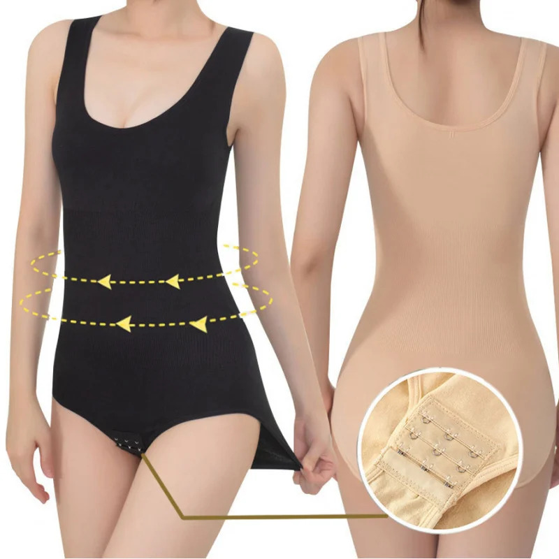 2枚組 レディース ボディシェイパー シームレス 無地 補正 - Shapewear Bodysuit Firm のレビューと価格