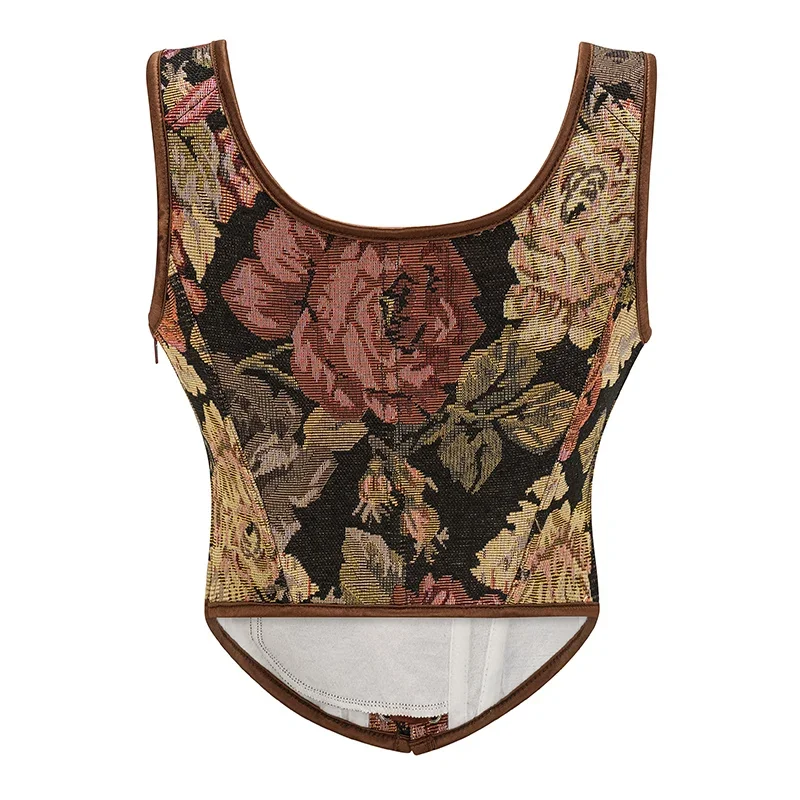 女性のためのヴィンテージゴシックレースアップコルセット,花柄 - Corset Waist Cinch のレビューと価格