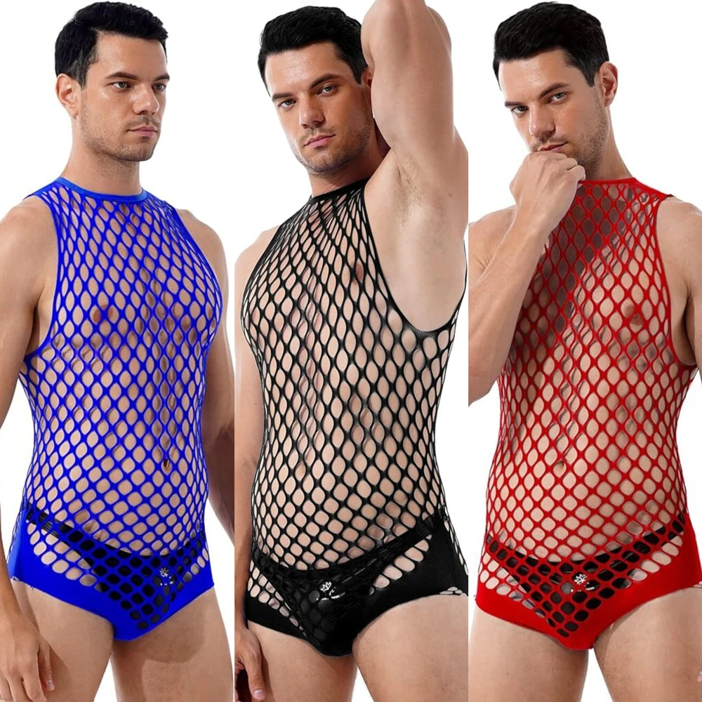 ゲイ Bodystocking 男フェチボディスーツ男性のボ - Bodystocking Fishnet のレビューと価格
