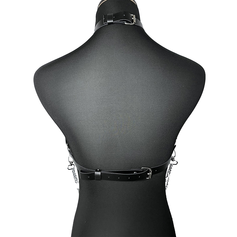 女性のための革のボンデージチェーン,胸のハーネス,セクシーな - Garter Belt Set のレビューと価格