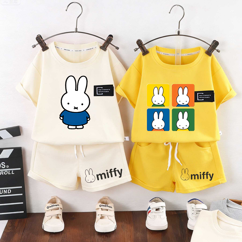 ミッフィーウサギキッズ半袖Tシャツカジュアルパンツ男の子女の - Boyshort Underwear のレビューと価格
