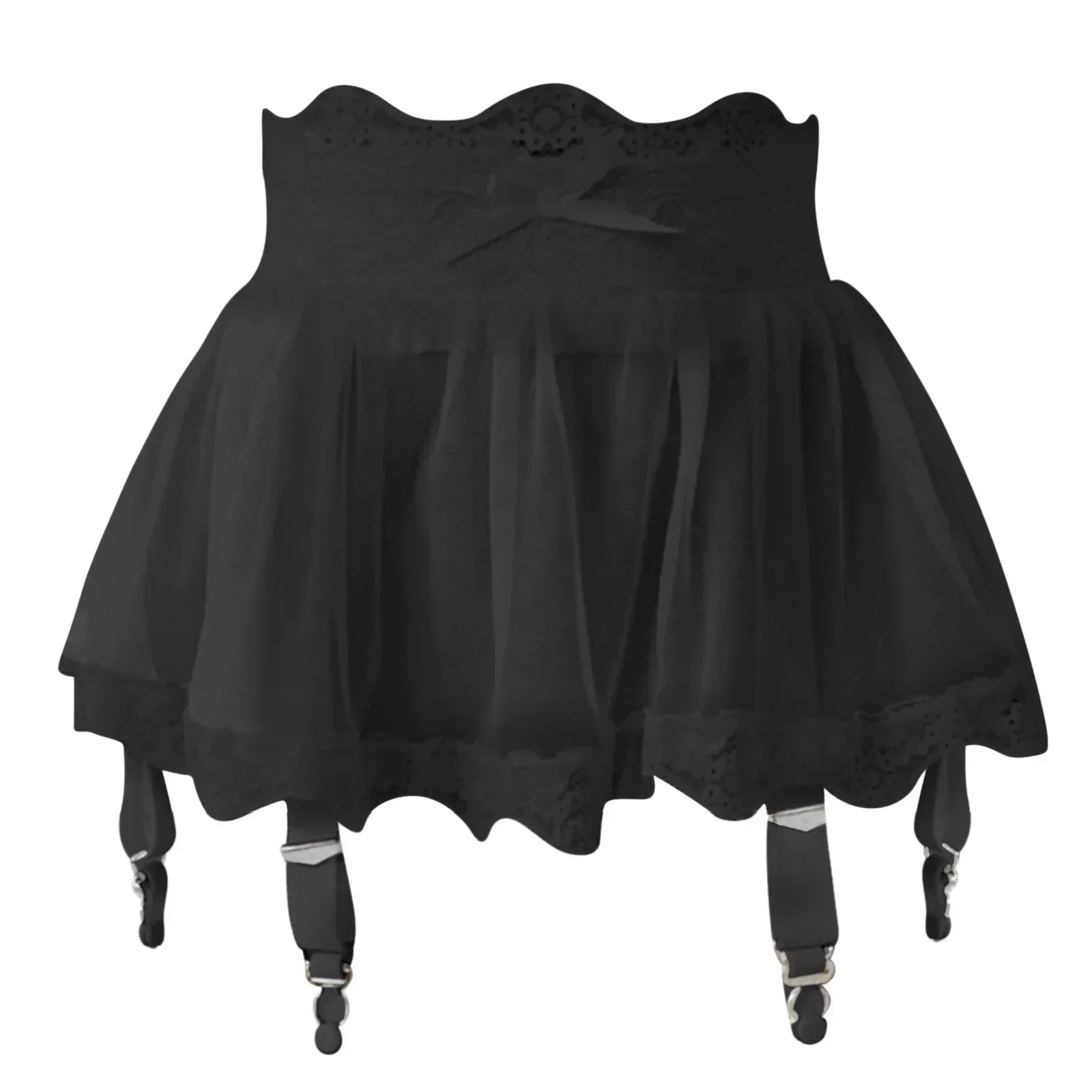 女性ハイウエストレース包帯セクシーなミニスカートガーターベル - Garter Belt Set のレビューと価格