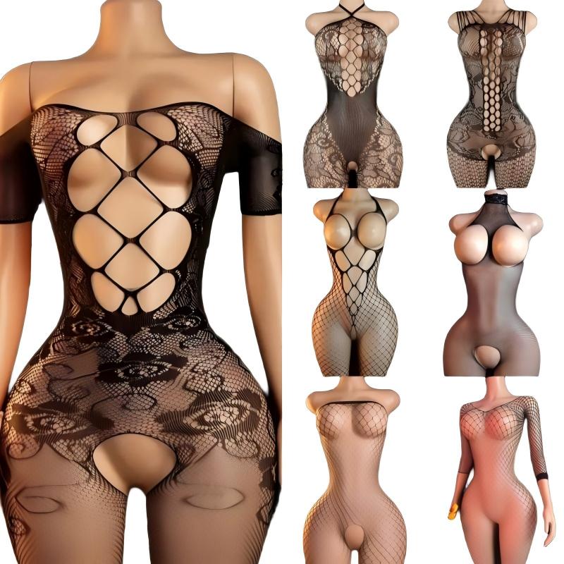 エロティックなランジェリーセット女性のためのレース透明ボディ - Bodystocking Fishnet のレビューと価格