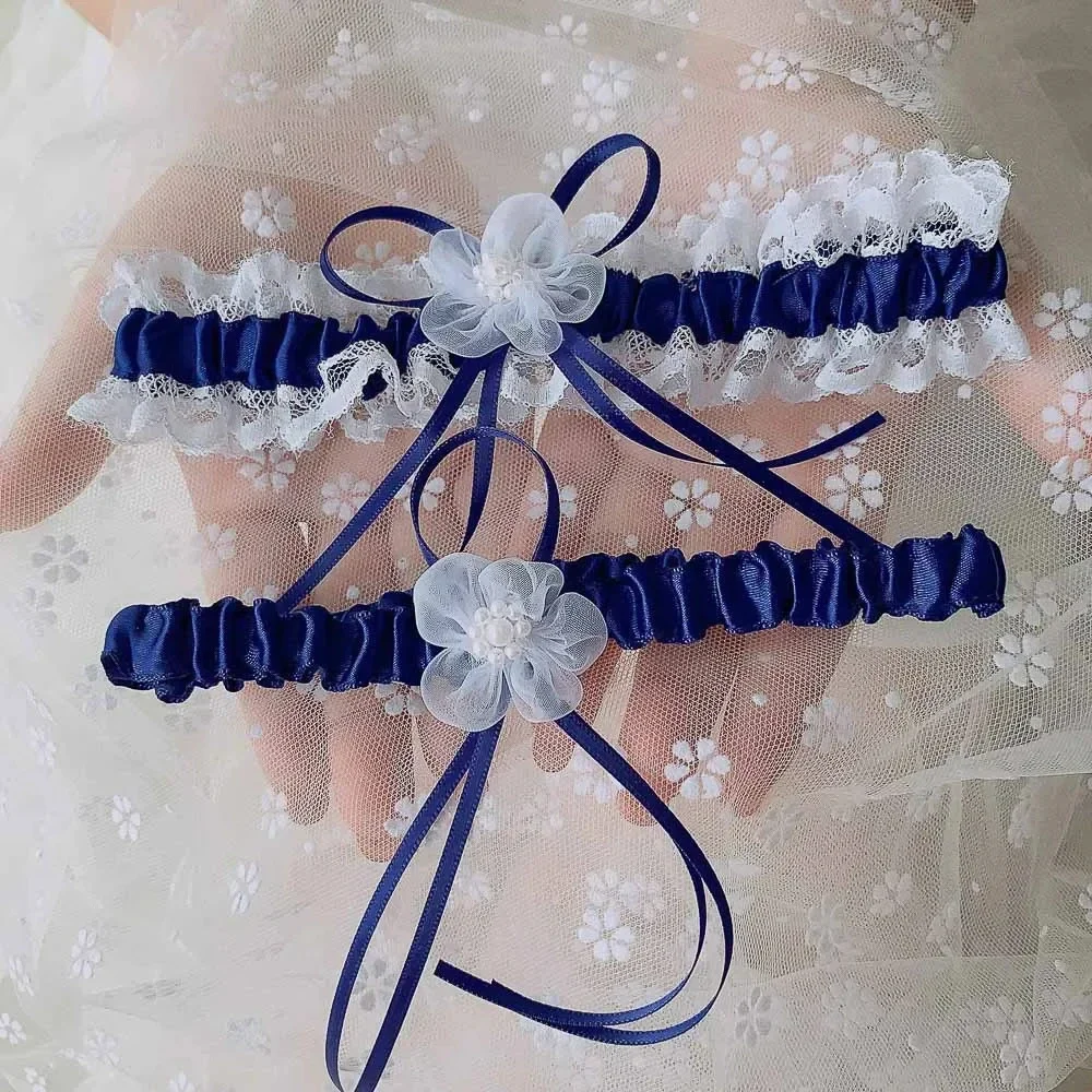 2個セット サテンリボン ウェディング ブライダル ガーター - Garter Belt Set のレビューと価格