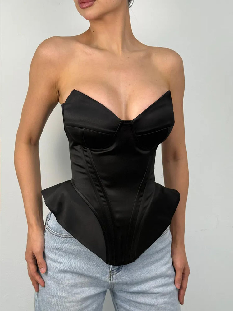 BKQU セクシーなフィッシュボーンストラップレスコルセット - Corset Waist Cinch のレビューと価格